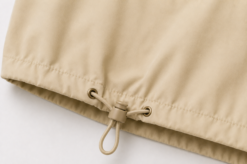 HUNT OR STARVE Coach Jacket detail — adjustable drawcord hem